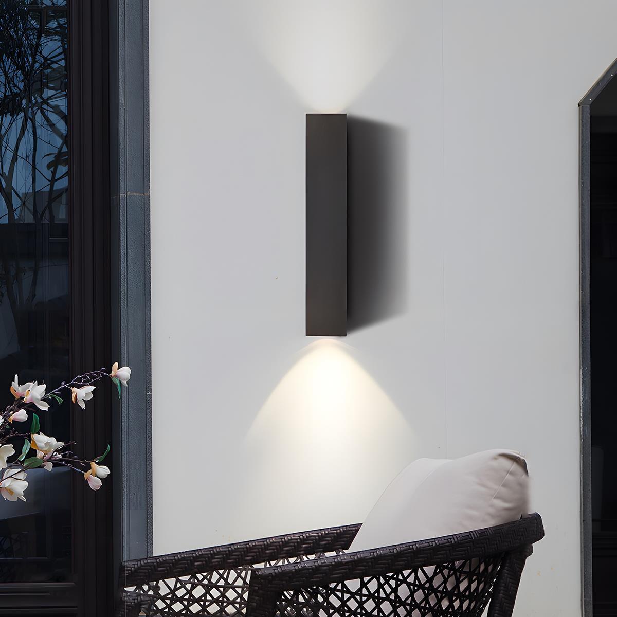 Waterproof LED Outdoor Wall Light – Up & Down Rectangular Garden Light