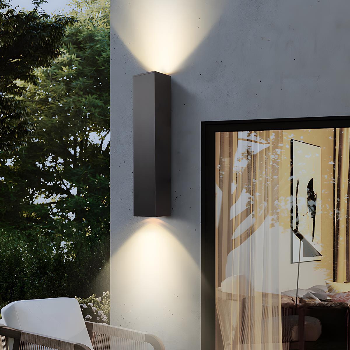 Waterproof LED Outdoor Wall Light – Up & Down Rectangular Garden Light