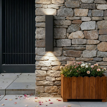 Waterproof LED Outdoor Wall Light – Up & Down Rectangular Garden Light