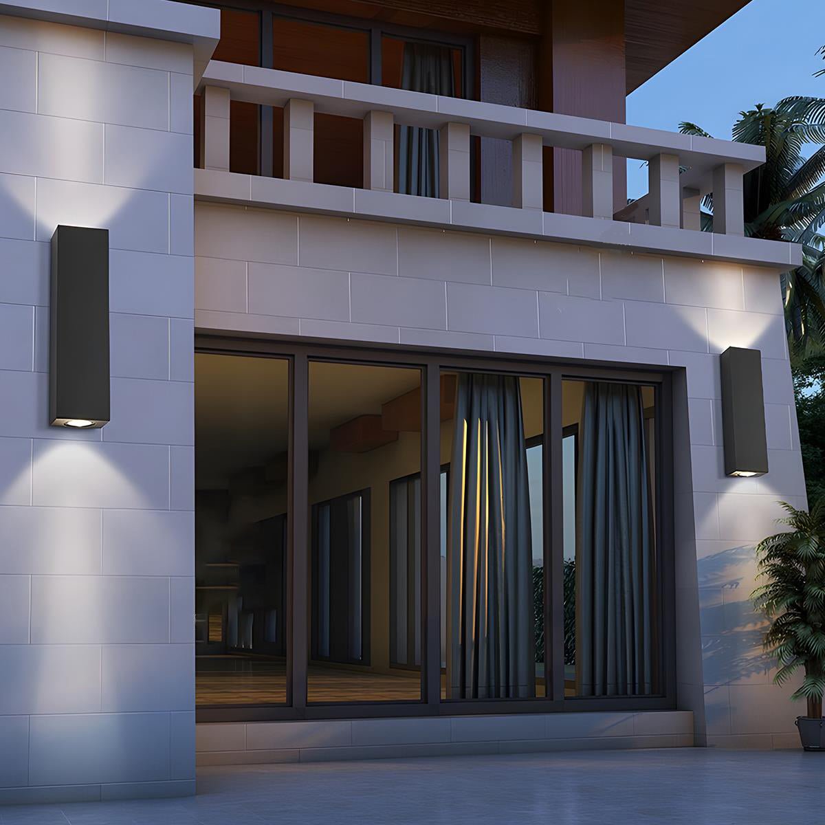 Waterproof LED Outdoor Wall Light – Up & Down Rectangular Garden Light