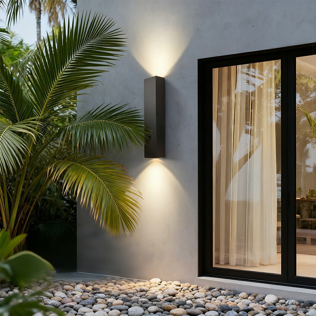 Waterproof LED Outdoor Wall Light – Up & Down Rectangular Garden Light
