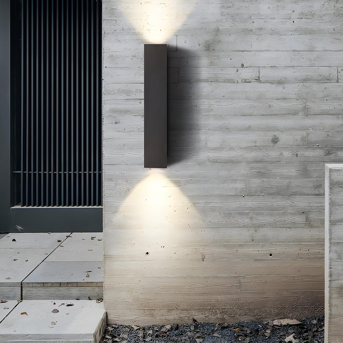 Waterproof LED Outdoor Wall Light – Up & Down Rectangular Garden Light